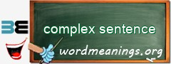 WordMeaning blackboard for complex sentence